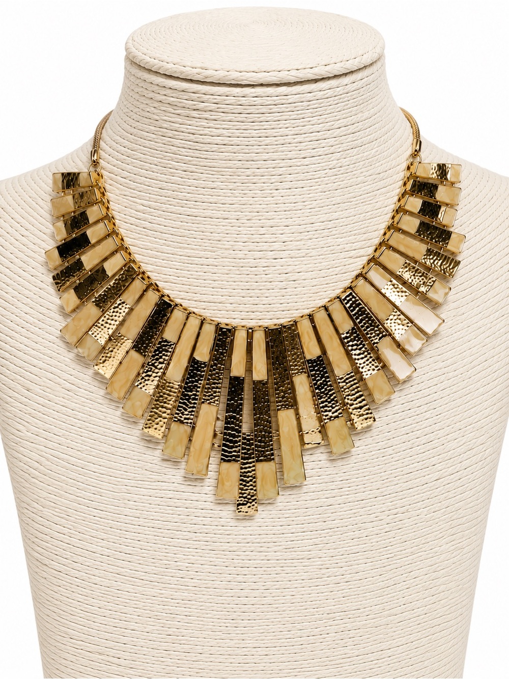 ALDO Gold Tone Statement Necklace Enamel Modern Chic 2000s